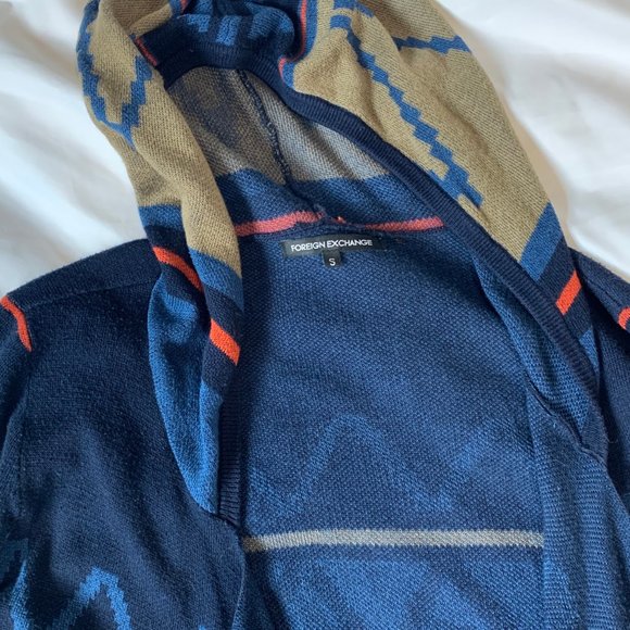 FOREIGN EXCHANGE Hooded Knee Length Cardigan Small - Picture 2 of 5